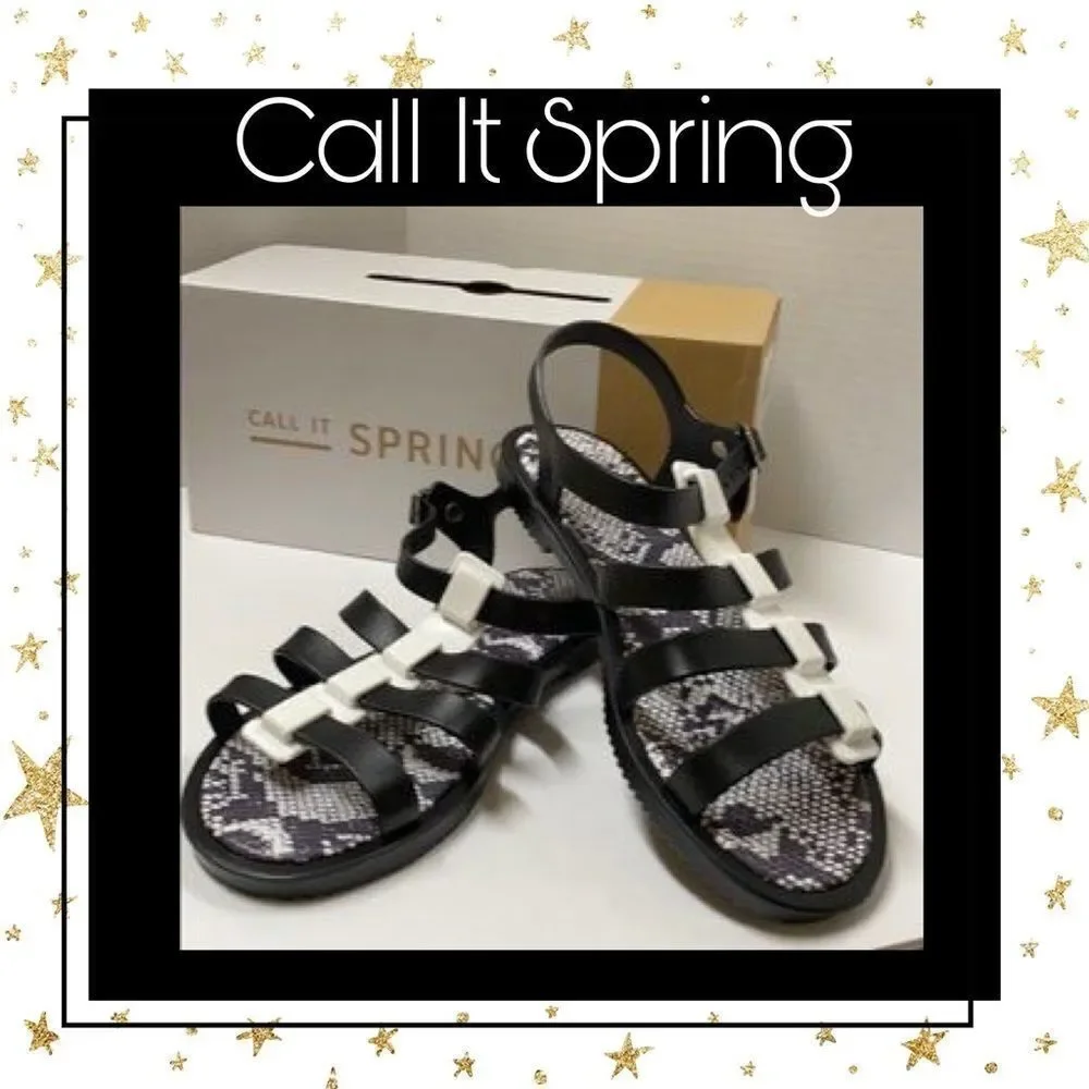 New! Call It Spring Black Sandals EU 39 US 8.5